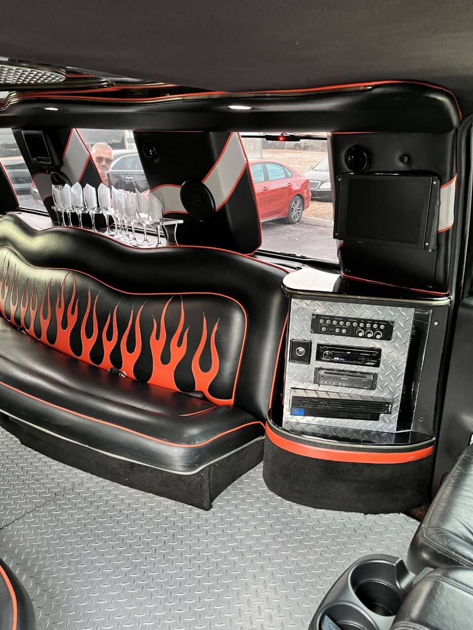 F250 limousine bar area and sound system controls